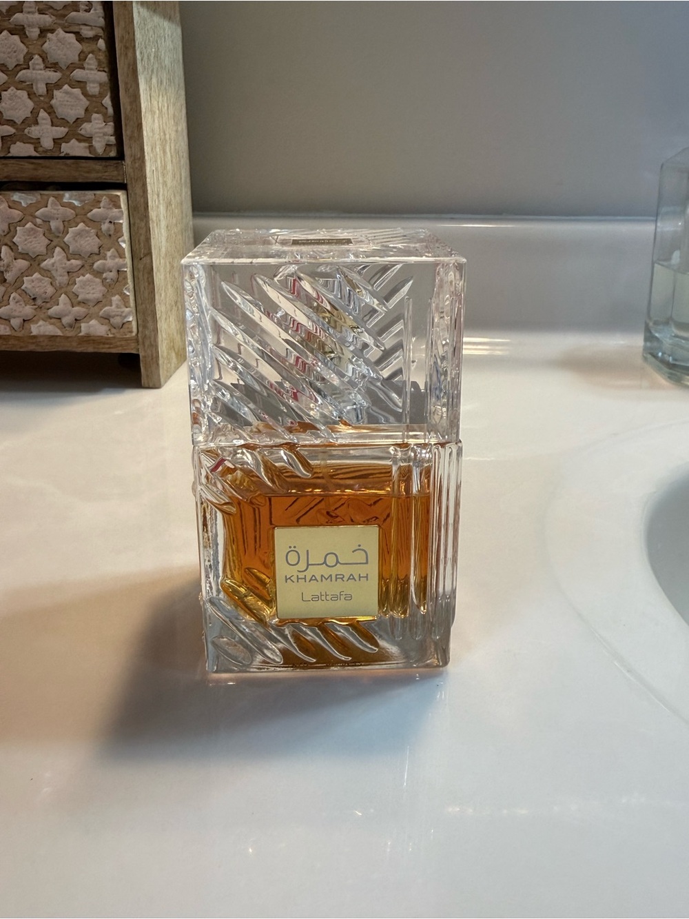 Lattafa Khamrah Amber Glass